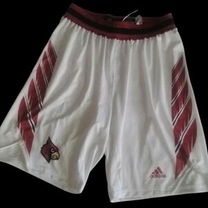 Adidas Men's White and Red Sports Shorts